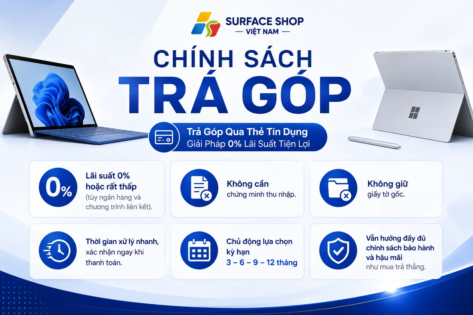 Chính Sách Trả Góp - Surface Shop Việt Nam 1 Trả góp bằng thẻ tín dụng